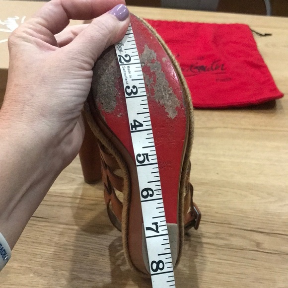 Christian Louboutin Barcelona Peep Toe Sling Back Wedge Pumps - Picture 12 of 17